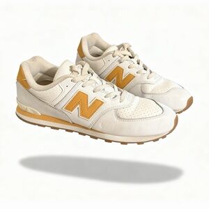 New Balance White and Orange Athletic Shoes